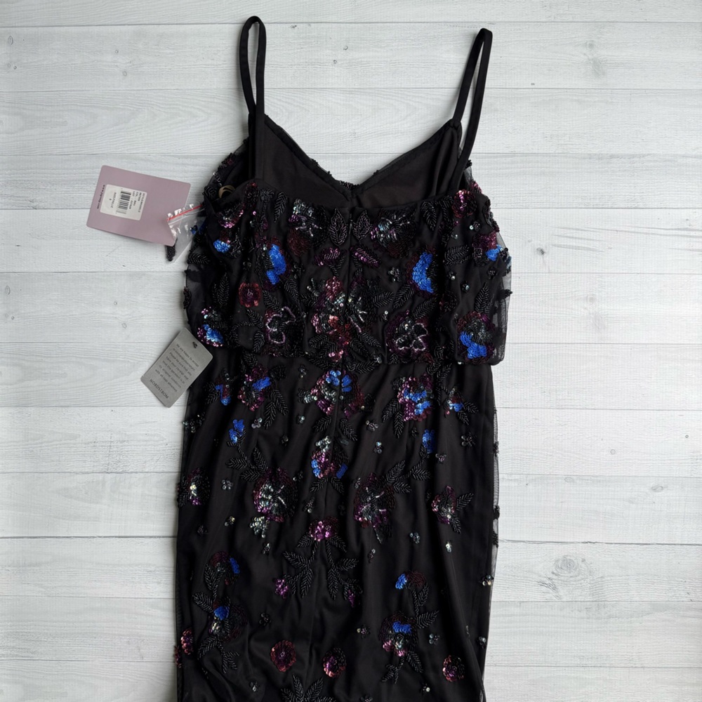 NWT NORDSTROM JS COLLECTIONS Beaded Blouson Gown Black Size 6 - Picture 12 of 13